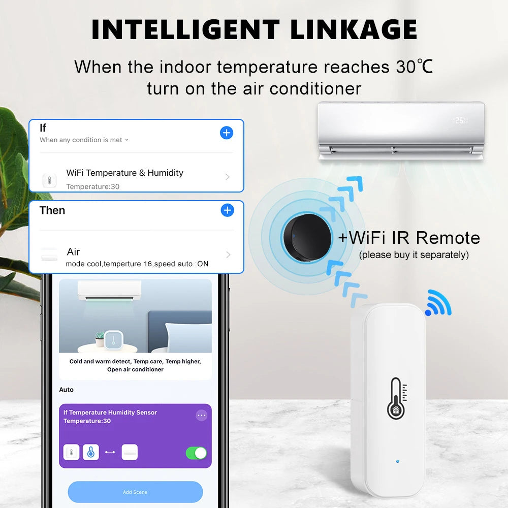 Smart WiFi ZigBee Temperature Humidity Sensor